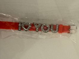 Vintage Oranges Armband mit Strass "I ❤️You" - Toll!