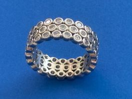 Luxus Elegante Gr:17/7 Ring mit  Zirkonia Farbe: Silber