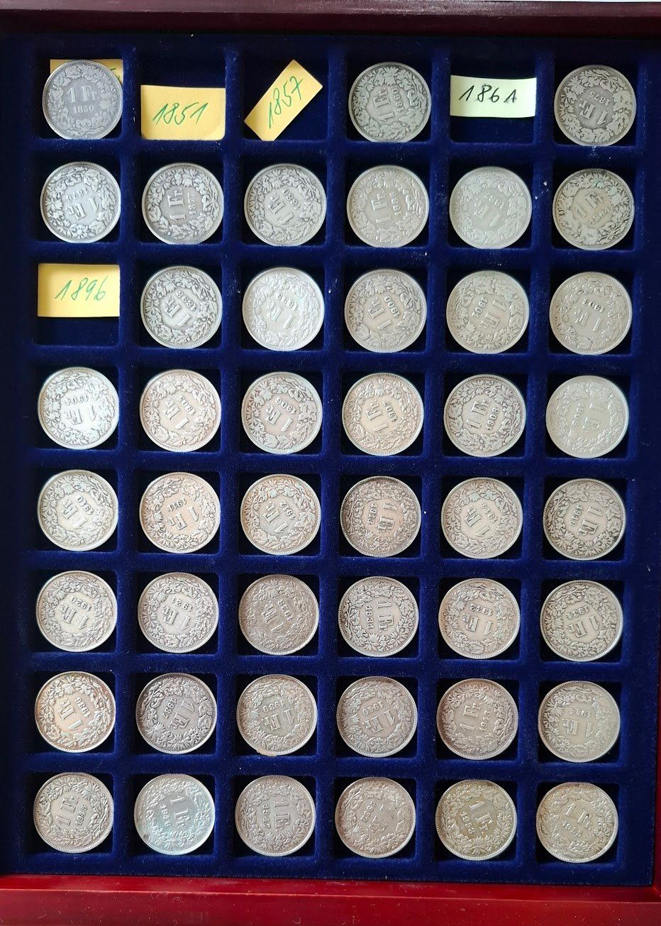 Tutti le monete: CHF___1.00 1850 à 2021 109 pièces – Usato da Fribourg venduto da Kiki020