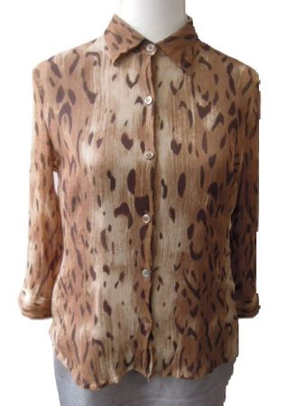 ca. Gr. 34 SEIDE animalprint Knitter-Look Bluse von GLOBUS