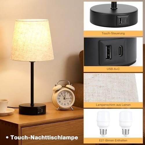 Lampen: 2x Nachttischlampe Touch Dimmbar Tischlampe Ladefunktion – Neu und originalverpackt aus Hundwil von Stallone6 5