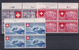 Landesausstellung 1939 Vierblöcke Itlalienisch / Postfrisch