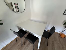 Table à manger extensible 120/140 × 80 cm + banc assorti