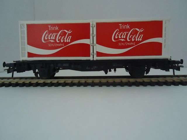 Roco Modellini di ferrovie: HO Coca Cola Containerwagen von Roco – Usato da Ergisch venduto da Haemmerli59 3