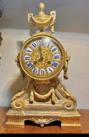 Elegante antike Kaminuhr, vergoldet, PENDULE PARIS Empire