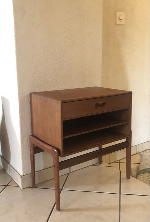 Tables de Chevet En Teak Solide Style Années 70 Avec Jambes À