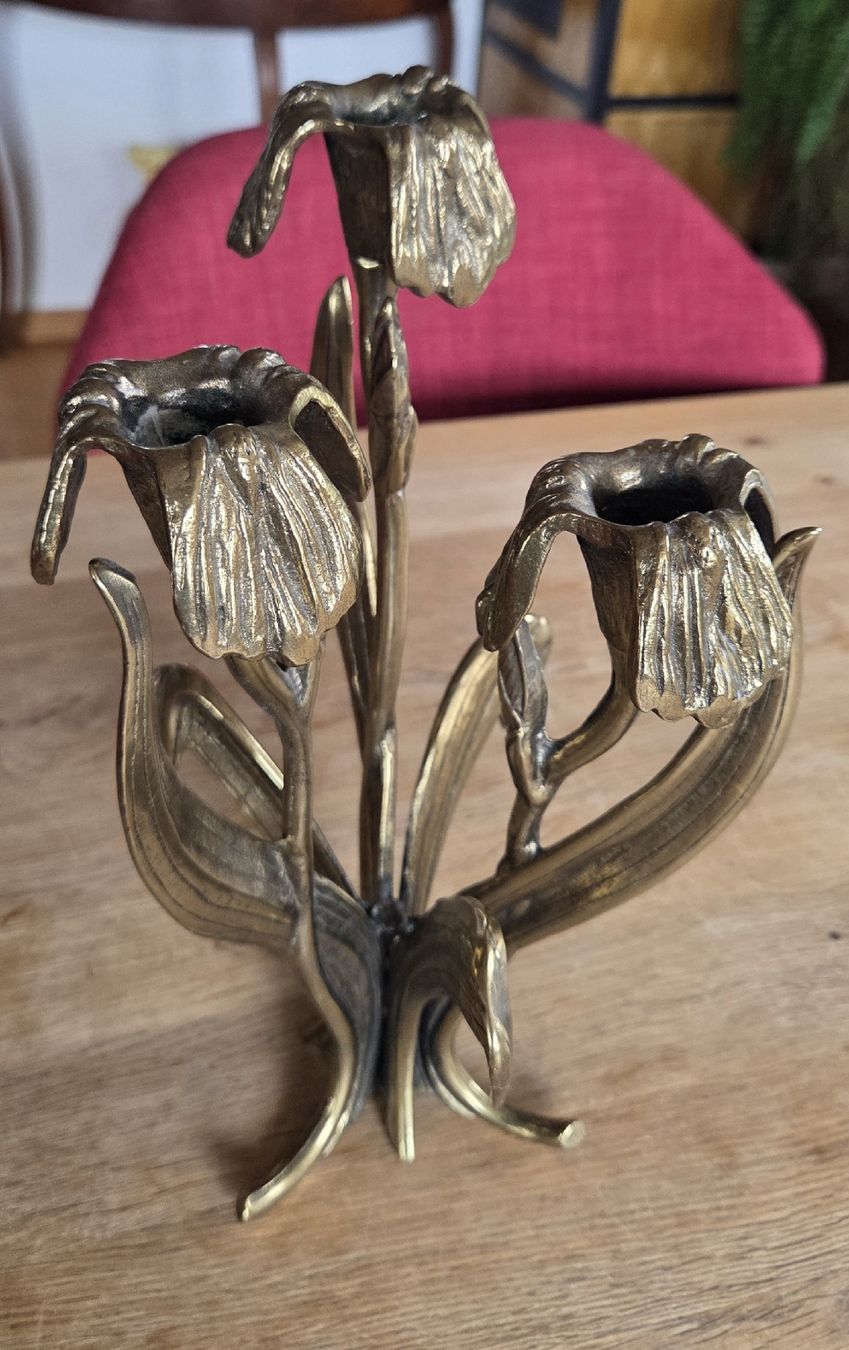 Portacandele: Vintage Kerzenständer, Messing Blumen – Usato da Rehetobel venduto da hobirot01 3