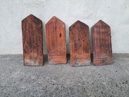 4 Stk Antike hangefertigte Biberschwanzziegel ca 38cm lang