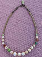"NATURE Bijoux" Perlmuttkette mit Zwischenelemente in Jade