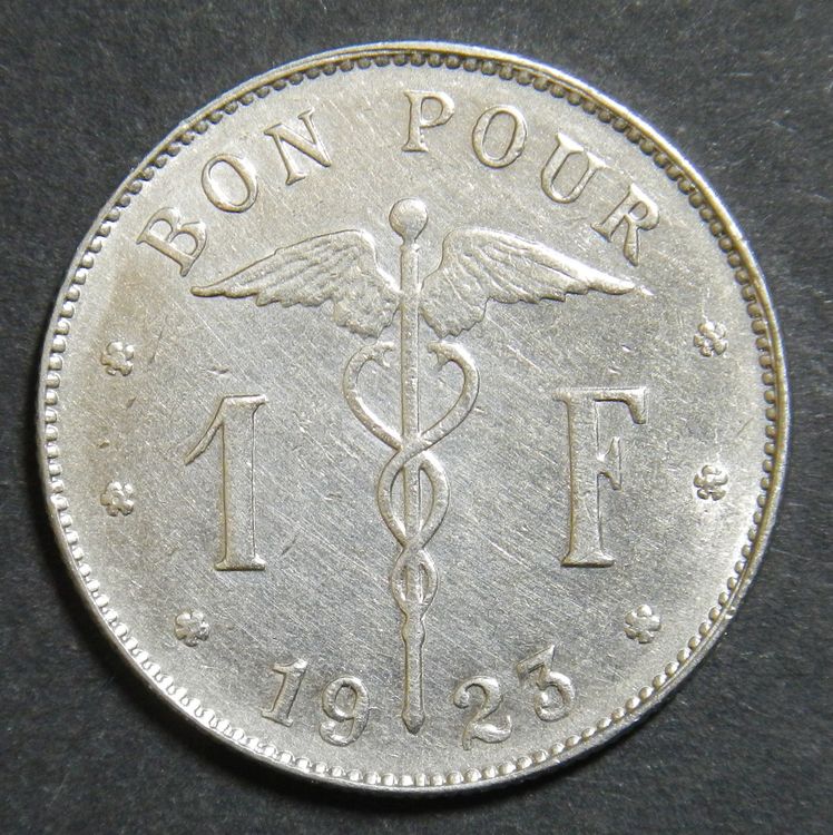 Belgien belgique bon pour 1 franc 1923 albert i gebraucht in