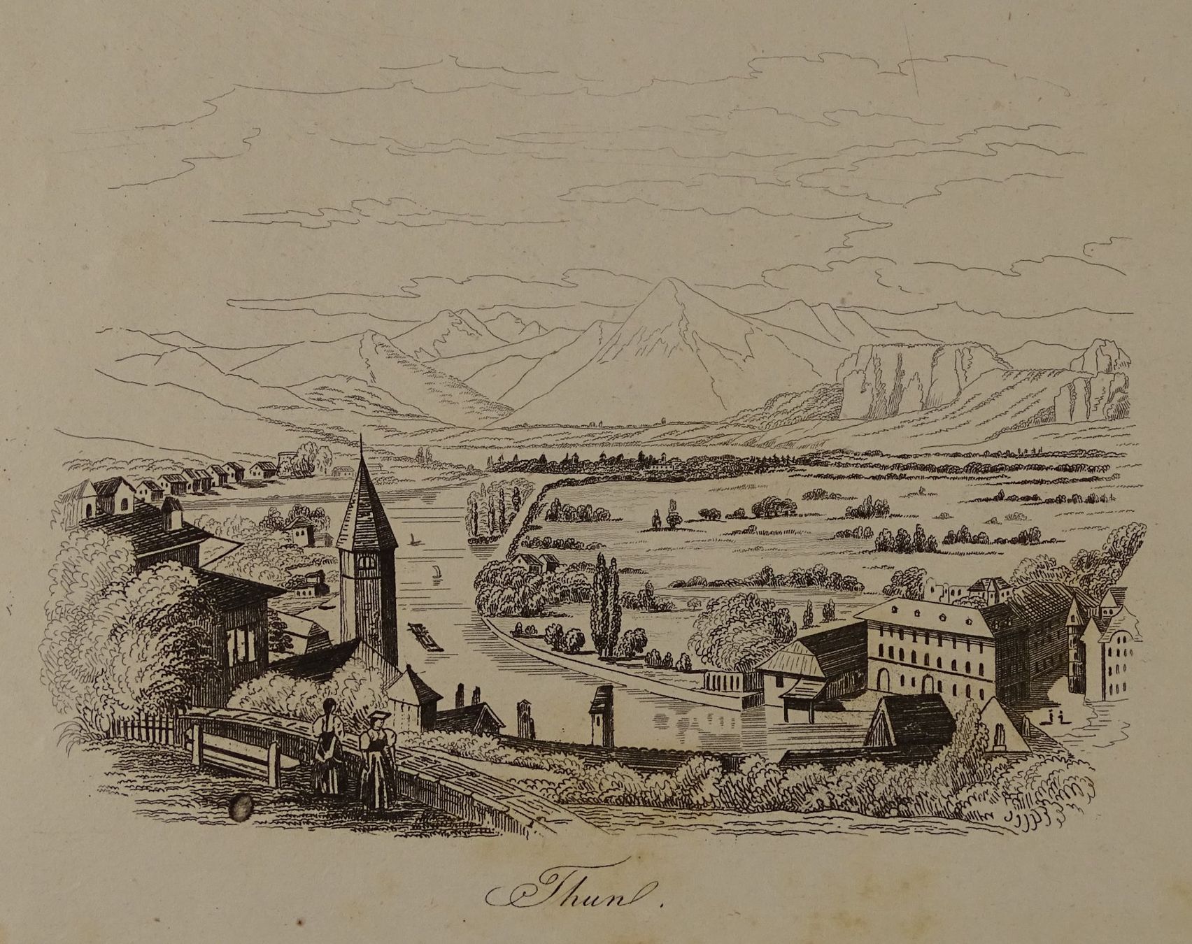 Stiche: THUN, STAHLSTICH 1836 – Gebraucht aus Grüningen von Kartensammler