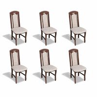 Modernes Esszimmerstuhl-Set aus massivem Holz, 6er Set
