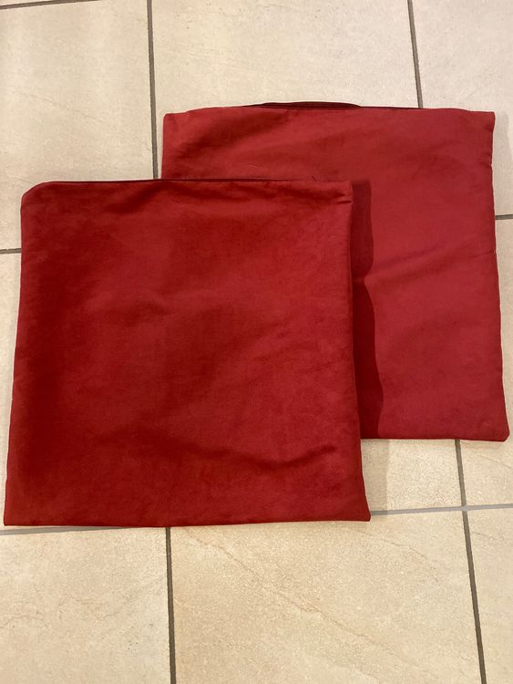 Kissenbezug 2x 50x50 Cm Samt Weinrot Rot (Gebraucht) In Magden Für CHF