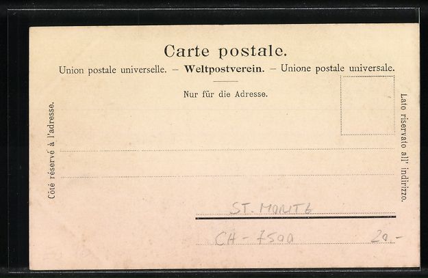 Cartoline postali: St. Moritz, Hotel Engdiner-Kulm, Lawn Te – Usato da Berlin venduto da bartko-reher 1