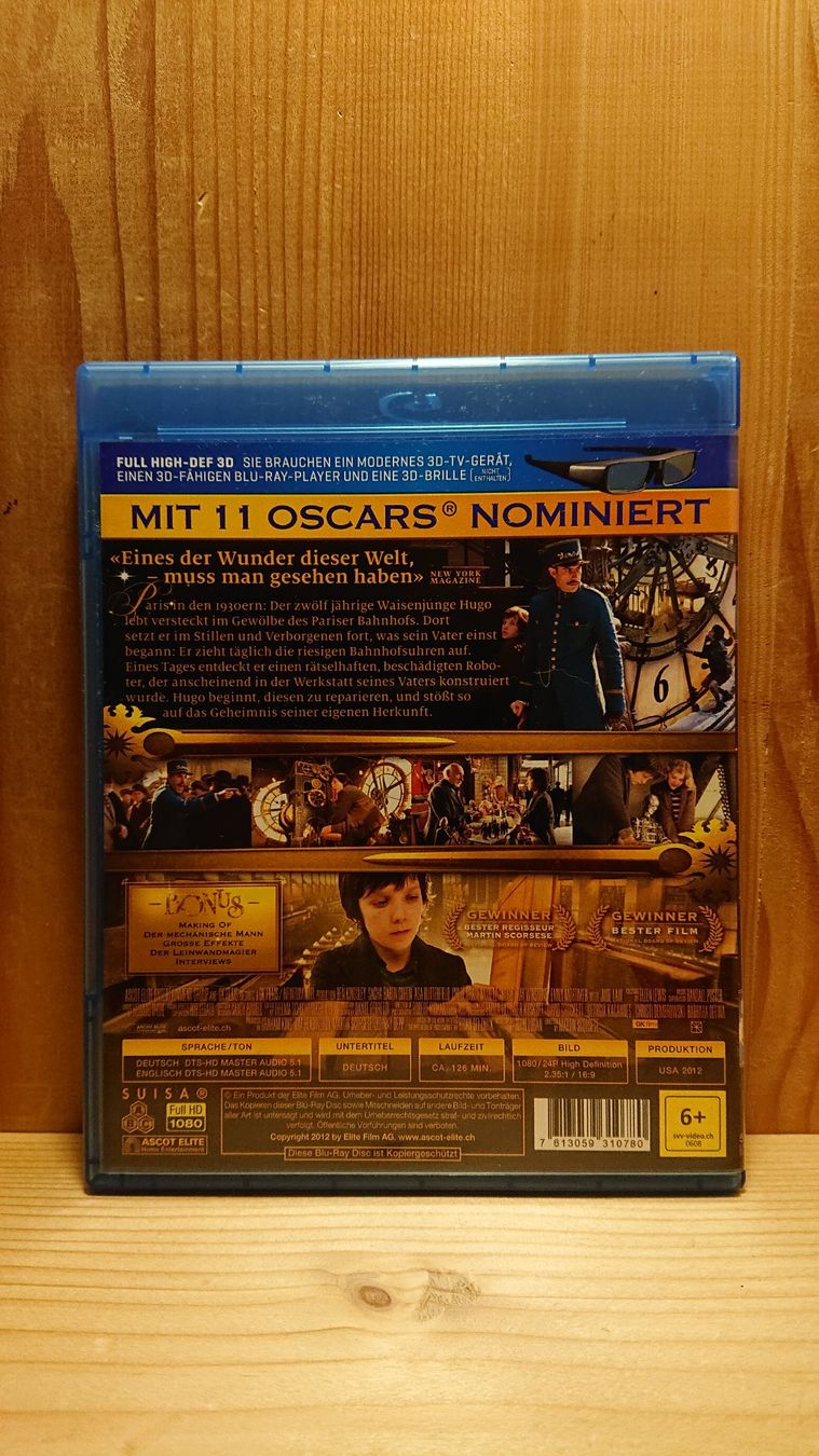 Tutti i DVDs: HUGO CABRET in 3D Blu-Ray – Usato da Wilderswil venduto da Exebub 1