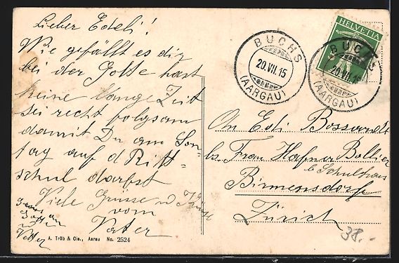 Cartoline postali: Buchs bei Aarau, Teilansicht aus der Vog – Usato da Berlin venduto da bartko-reher 1