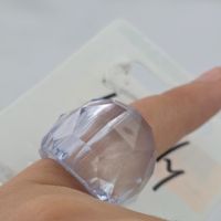 XS Damen Ring transparent facettiert ungetragen (596)