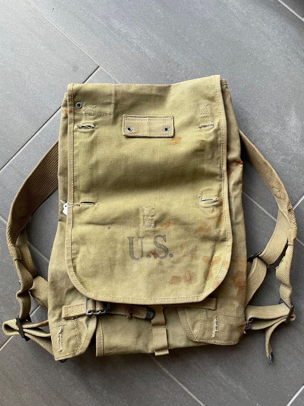 US Army Uniformi: Original WW2 us Army havresack 1941 – Usato da Oberbütschel venduto da Woodie2005