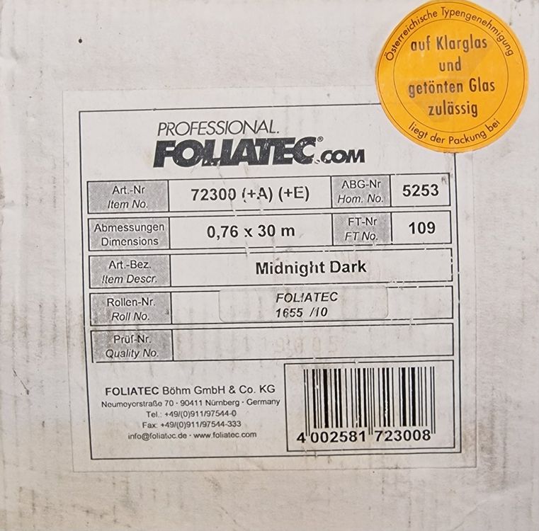 FOLIATEC Midnight Dark 20% hier ab 1.- | Kaufen auf Ricardo