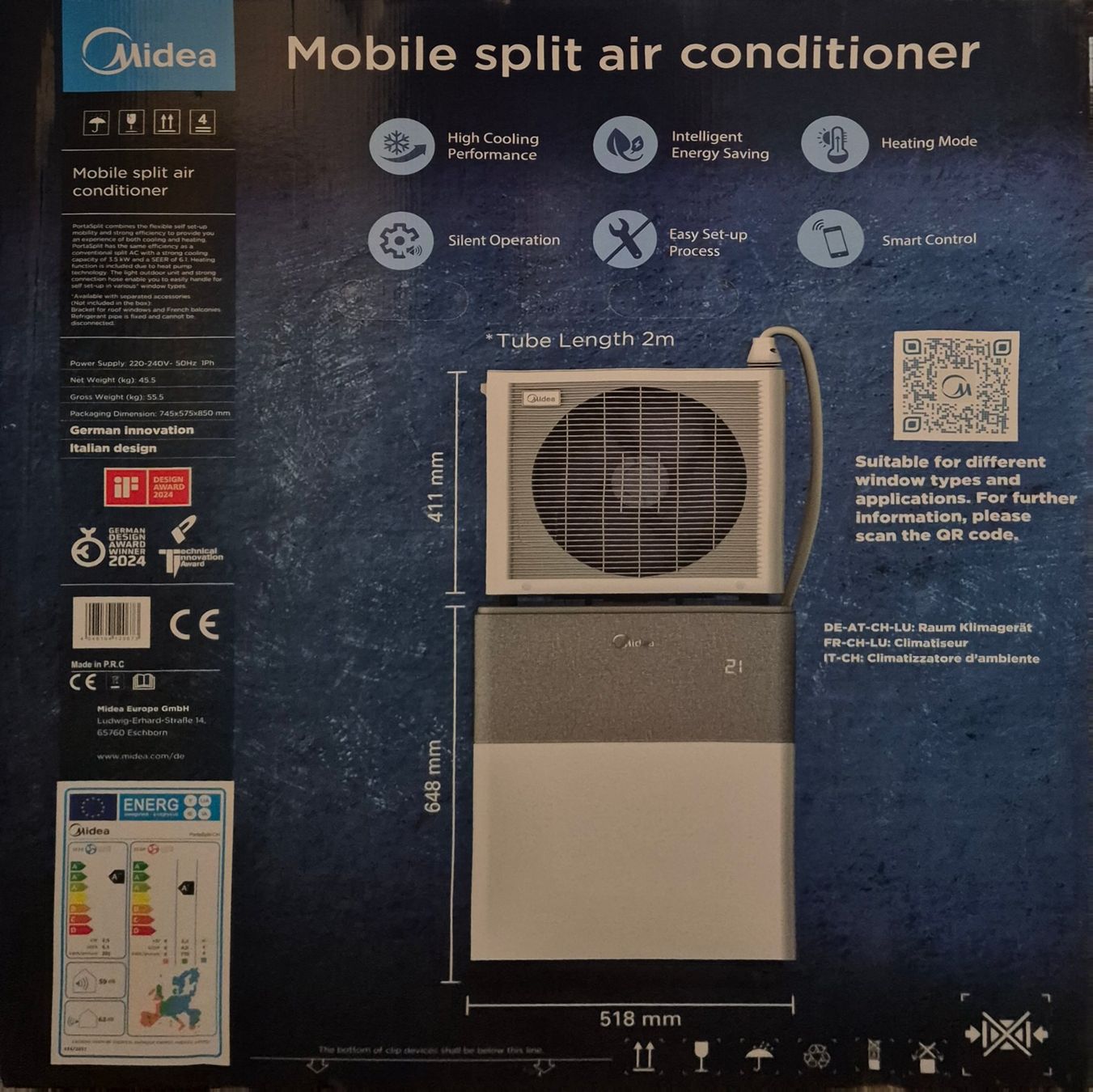 Midea Condizionatori: Midea PortaSplit - Split-Klimaanlage, A+/A++ – Nuovo e nell'imballaggio originale da Ennenda venduto da ch06