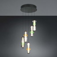 LED Pendelleuchte, Bunt, Glas, 42 cm Ø
