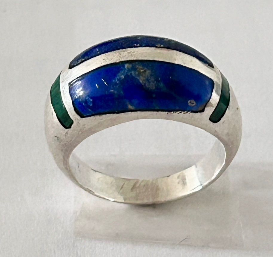 Anelli: Handgefertigte Ringe aus Silber mit Lapislazuli. – Nuovo (secondo la descrizione) da Zürich venduto da rai_n6pg 1