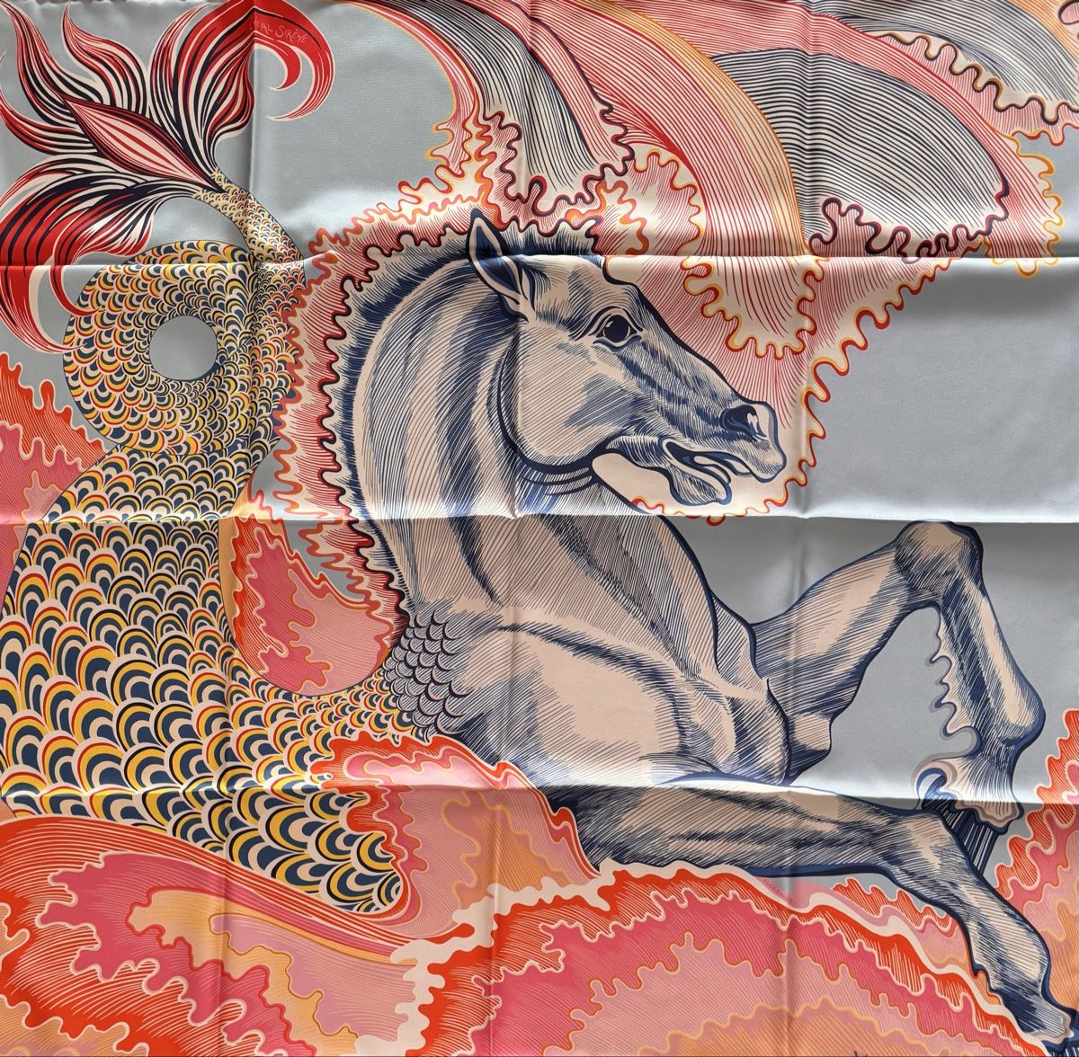 Hermès Foulard & Sciarpe: Hermès double face Cheval Sirène – Nuovo e nell'imballaggio originale da Genève venduto da Allisgood 2