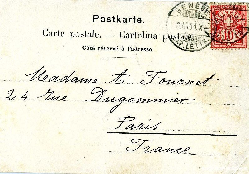 Cartoline postali: Nyon - et le Mont-Blanc + 1901 – Usato da Emmenbrücke venduto da teestube 1