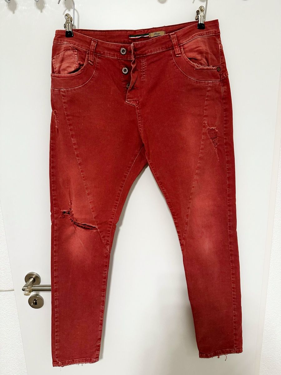 Please Jeans Pantaloni: Please Rote Chino Jeans Gr. L, Damen – Usato da Eglisau venduto da Brewster1