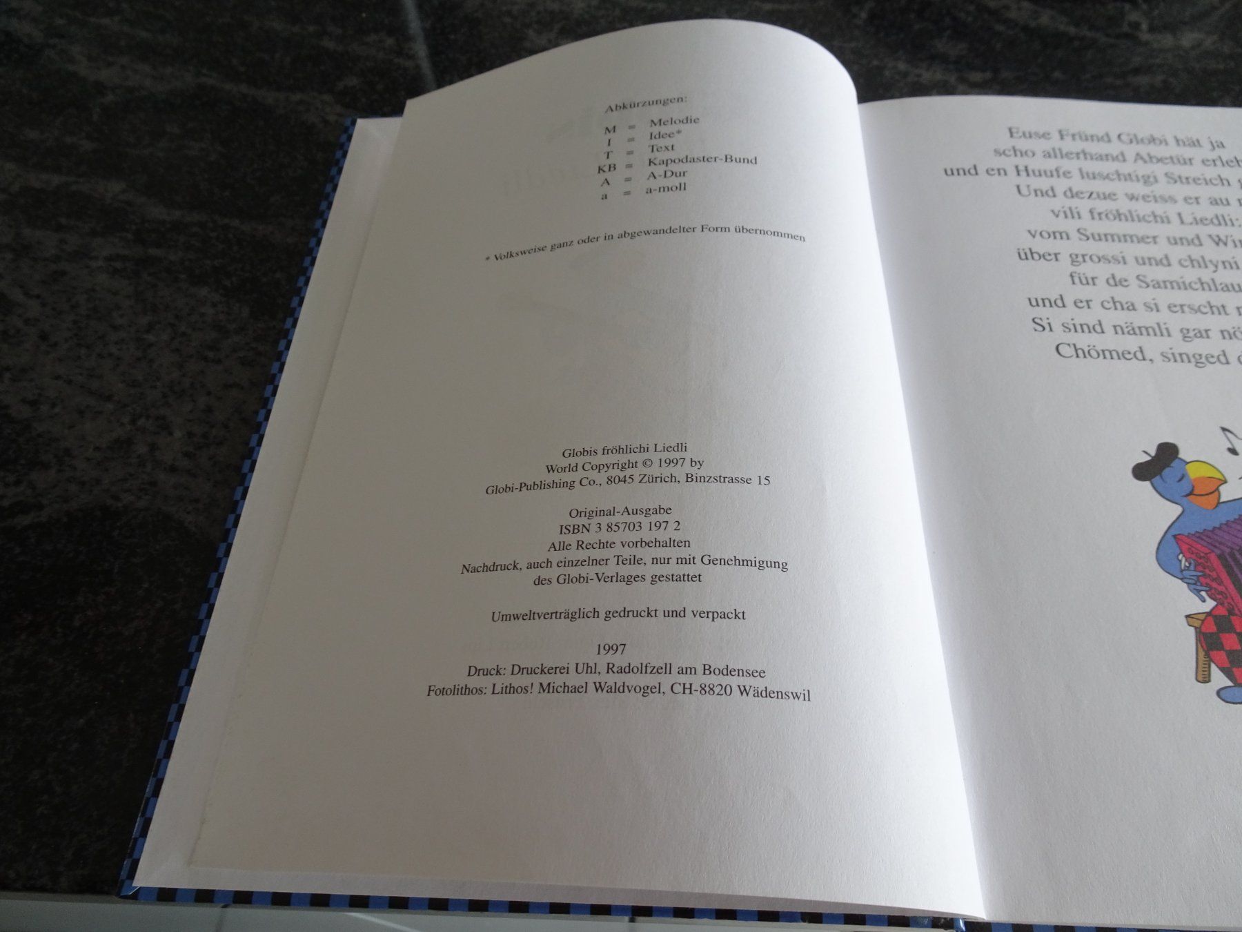 Libri: Globis "fröhlichi Liedli"  Guter Zustand – Usato da Zürich venduto da Roulet 3