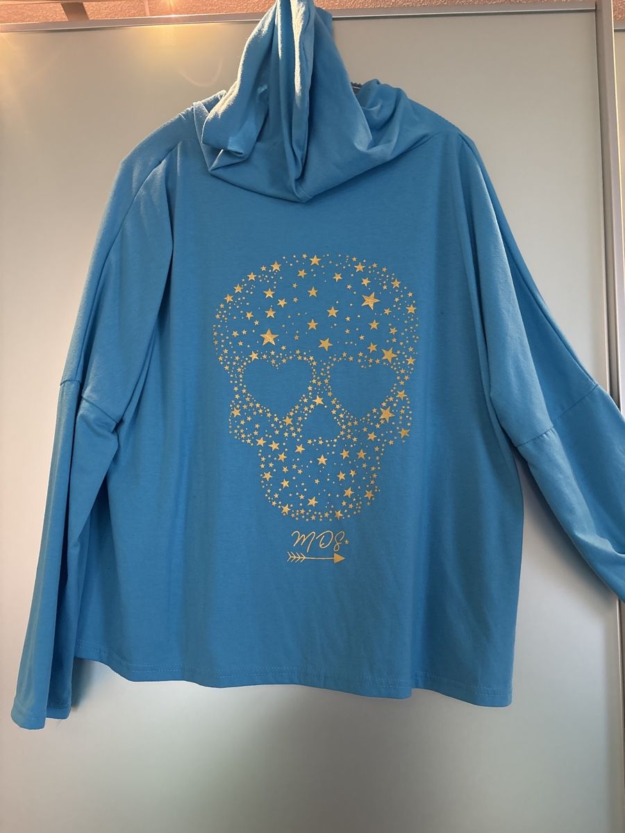 T-shirt: Blauer Hoodie Kapuzenpullover Totenkopf Gr. L Modestern – Nuovo (secondo la descrizione) da Hendschiken venduto da Uraniali 1