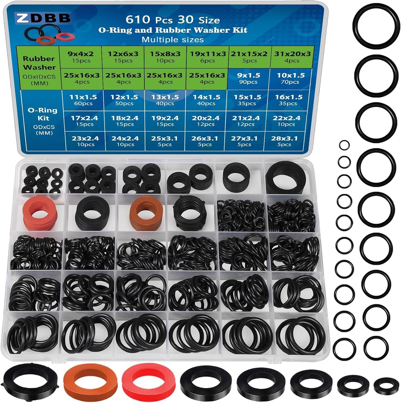 Sanitari: 7 Grösse Wasserschlauch Dichtung 20 O-Ring-Sortiment Kit – Nuovo e nell'imballaggio originale da Hundwil venduto da pak_7zvn