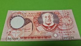 Tonga 2 Pa'anga Banknote 1970s-1980s King Taufaahau Tupou IV