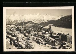 St. Moritz, Ortsansicht aus der Vogelsch