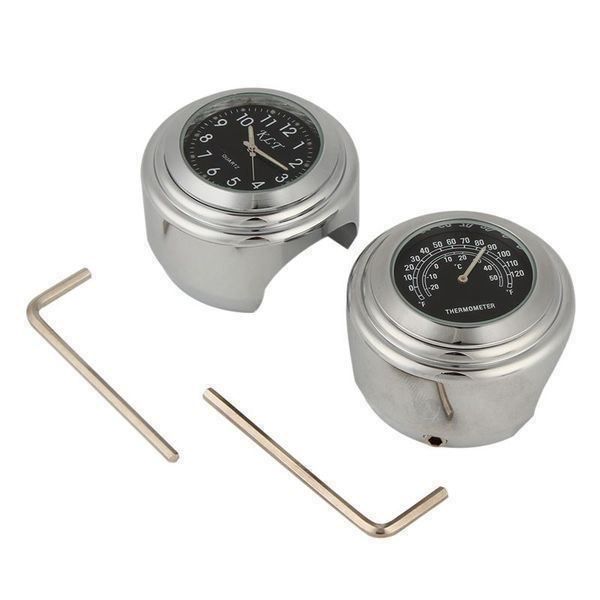 2x Motorrad Lenker Uhr Thermometer Uhren