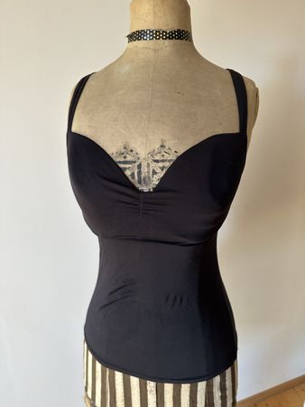 Schwarzes Bustier mit BHS-Top Grösse C75 guter Zustand
