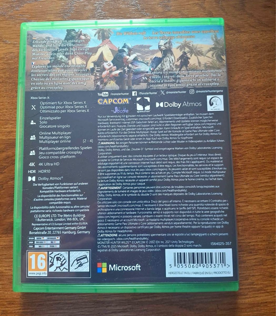 Capcom Giochi: Monster Hunter Wilds Xbox Series X – Nuovo (secondo la descrizione) da Staufen venduto da hadornski1 1