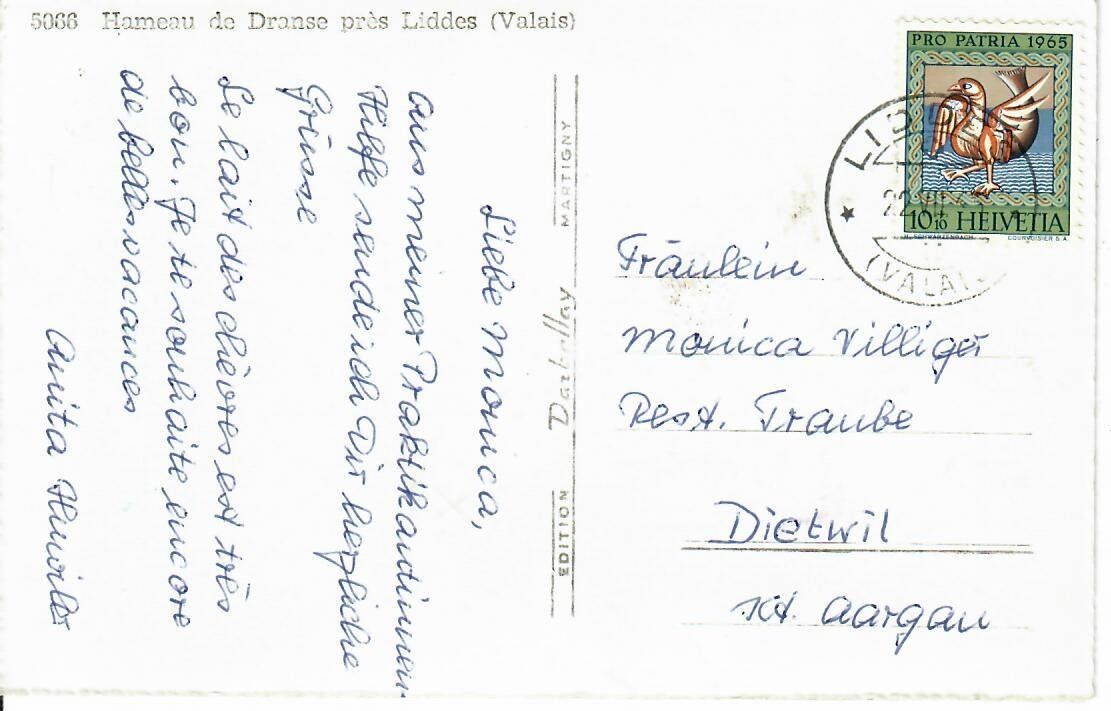 Cartoline postali: Liddes – Usato da Hochdorf venduto da Ziegel-16 1