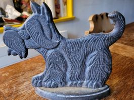 Vintage hund türstoper gusseisen antik figur tier dog 50er