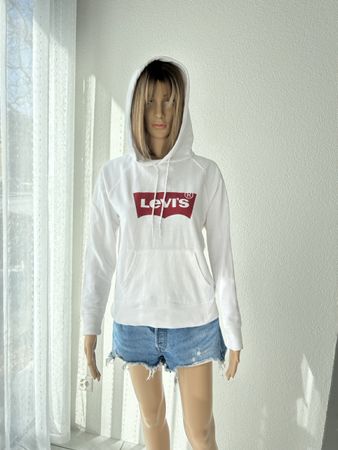 Levi's Women's White Hoodie, size S, stylish and warm!