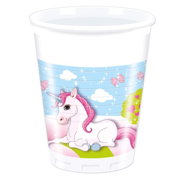 Alle Dekorationen: Einhorn / Plastikbecher 0.2l / 8Stk. – Neu und originalverpackt aus Wetzikon ZH von partyonlineshop