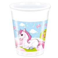 Einhorn / Plastikbecher 0.2l / 8Stk.