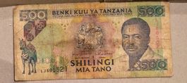 Tansania 500 Schilling, Banknote,