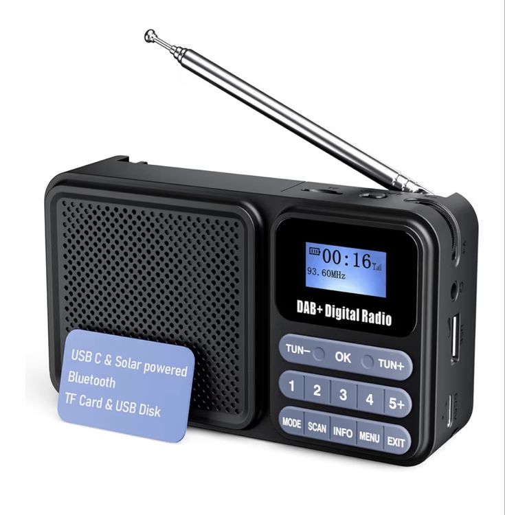 DAB Radio Portable 20hr Play | Retro DAB Radio With Bluetooth | Mains And Battery | Dual Alarms Clock | FM,60 Presets, Headphone Jack | Kitchen Radio | LEMEGA CR9 Black - View #14