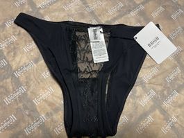 Semitrasparente Slip Wolford nero pizzo taglia S nuovo