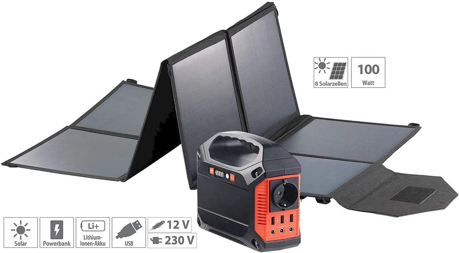 Solargeräte und Solarprodukte: revolt Powerbank 155Wh mit Solarpanel – Neu und originalverpackt aus Bottighofen von zaap