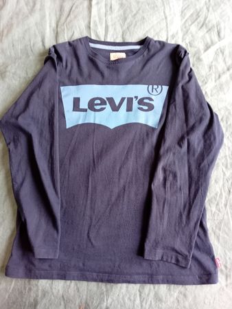 Levi's Langarmhemd, Größe 14A, Marineblau, guter Zustand