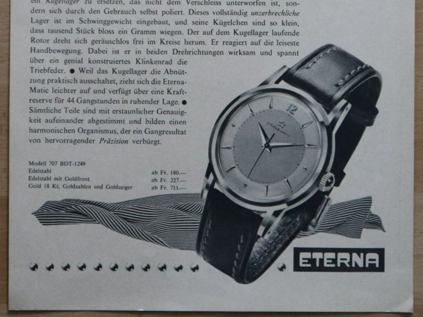 Foto & Immagini: Orig. Werbung Eterna-Matic Uhren – Usato da Eschenbach SG venduto da Astalavista 2