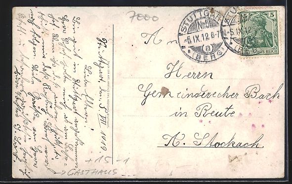 Cartoline postali: Stuttgart, Gasthaus mit Wiener Praterleb – Usato da Berlin venduto da bartko-reher 1