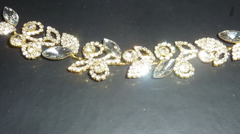 GORGECRAFT Coiffe Bohème Dorée En Strass Avec 2 Clip Accessoire Pour